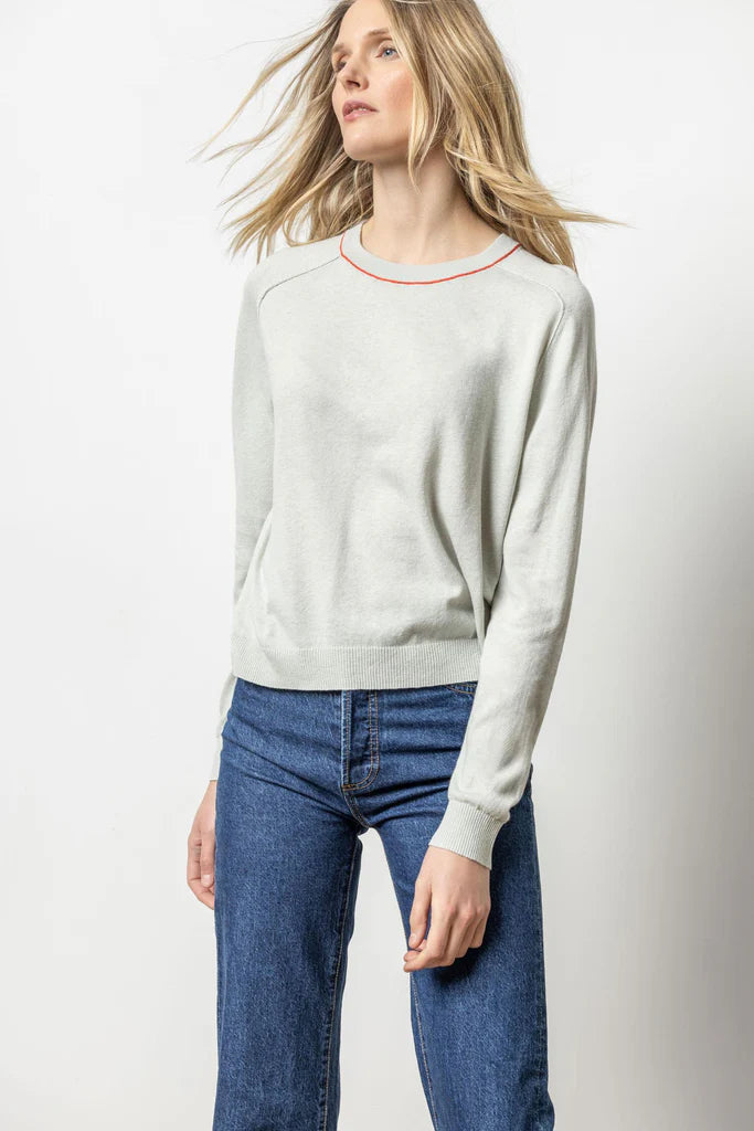 Lilla P Oversized Saddle Sleeve Sweater - Moonstone