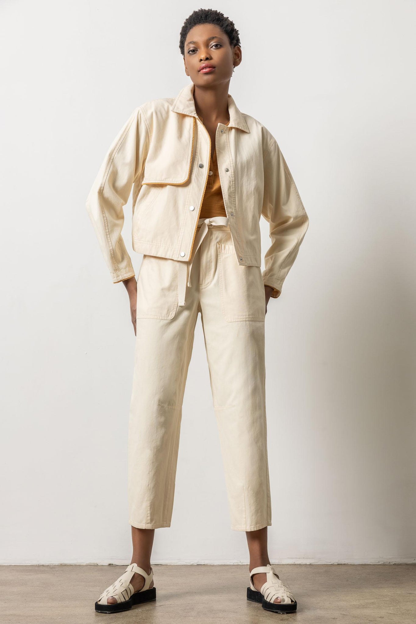 Lilla P Contrast Trim Jacket - Alabaster