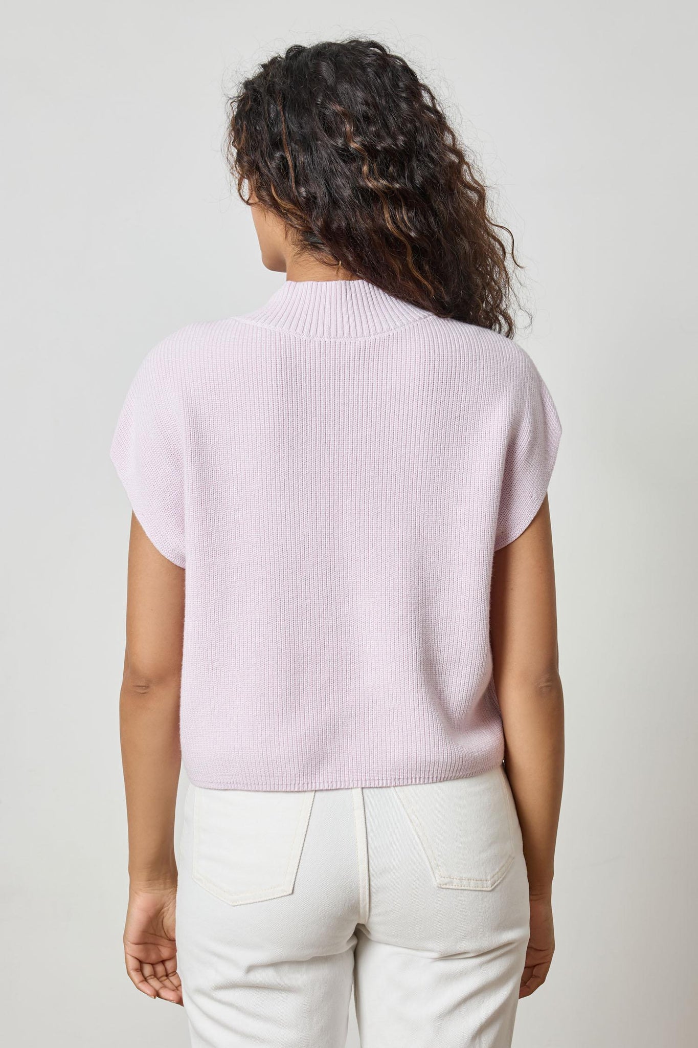 Lilla P Wide Trim V-Neck Sweater - Freesia