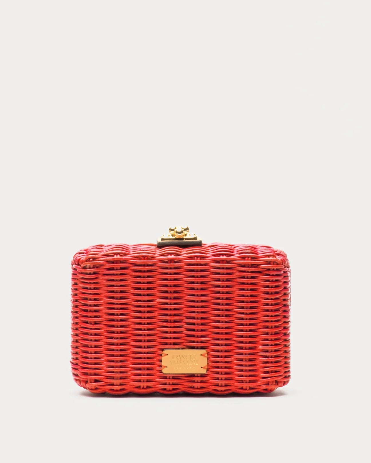 Frances Valentine Paige Wicker Box Clutch - Red