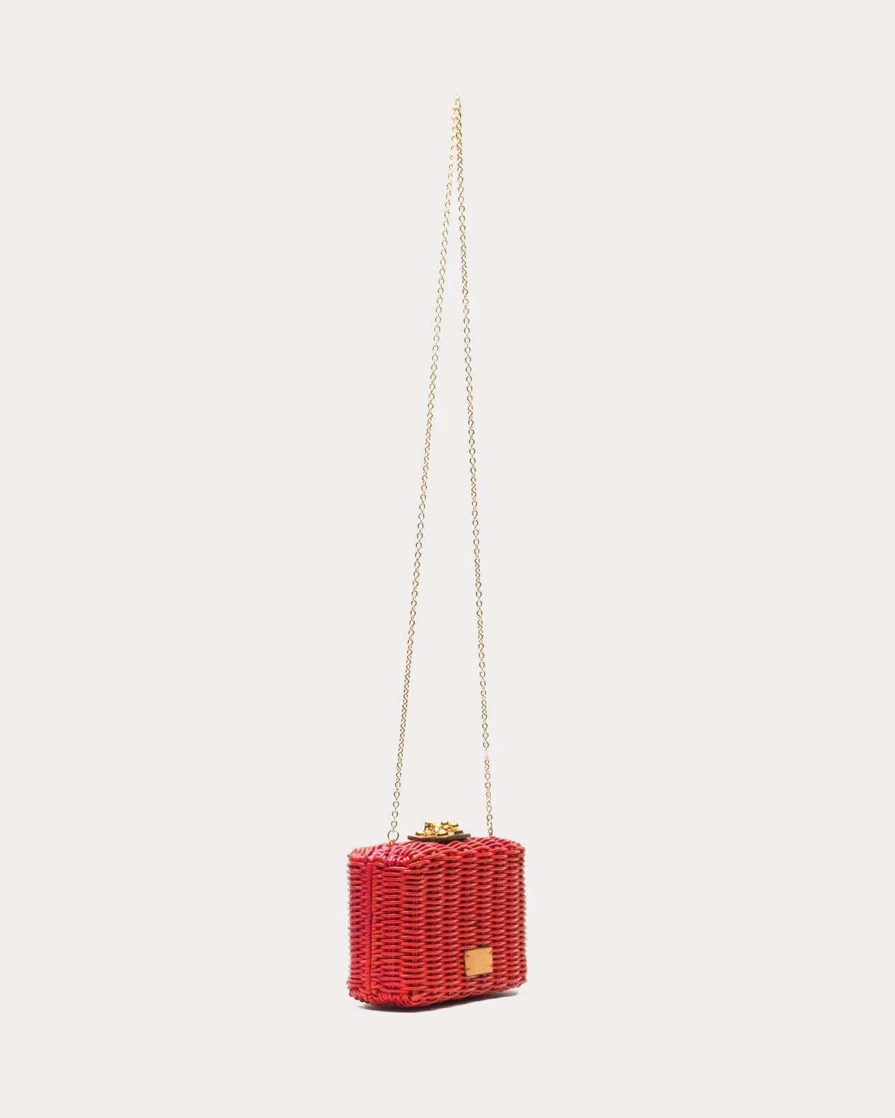 Frances Valentine Paige Wicker Box Clutch - Red