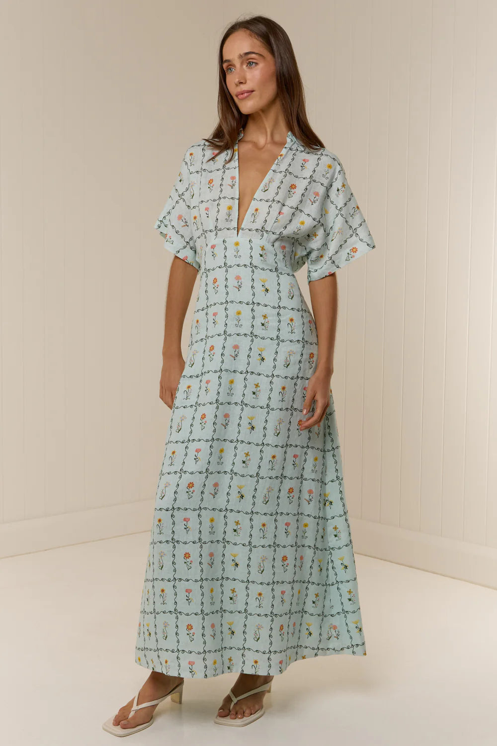 Palm Noosa Jasmine Dress - Calypso Tile