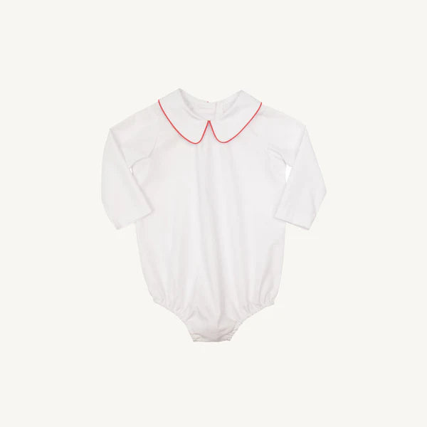 The Beaufort Bonnet Company Peter Pan Onesie - Worth Ave White/Richmond Red