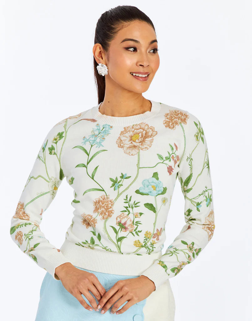 Mestiza Phoebe Crewneck Sweater - Bloom Ivory Multi