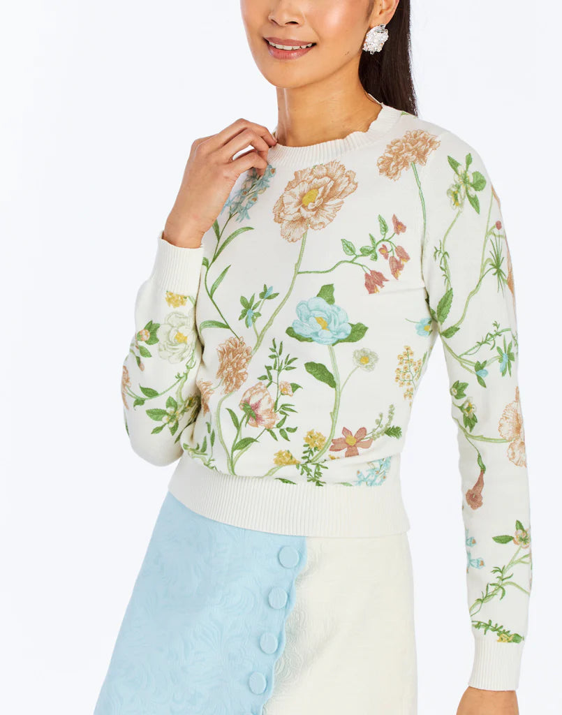 Mestiza Phoebe Crewneck Sweater - Bloom Ivory Multi