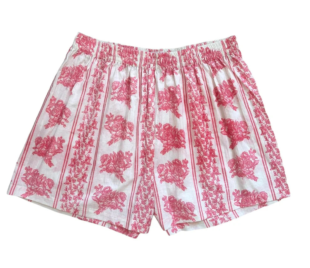 Darling Boxer Shorts - Pink English Rose