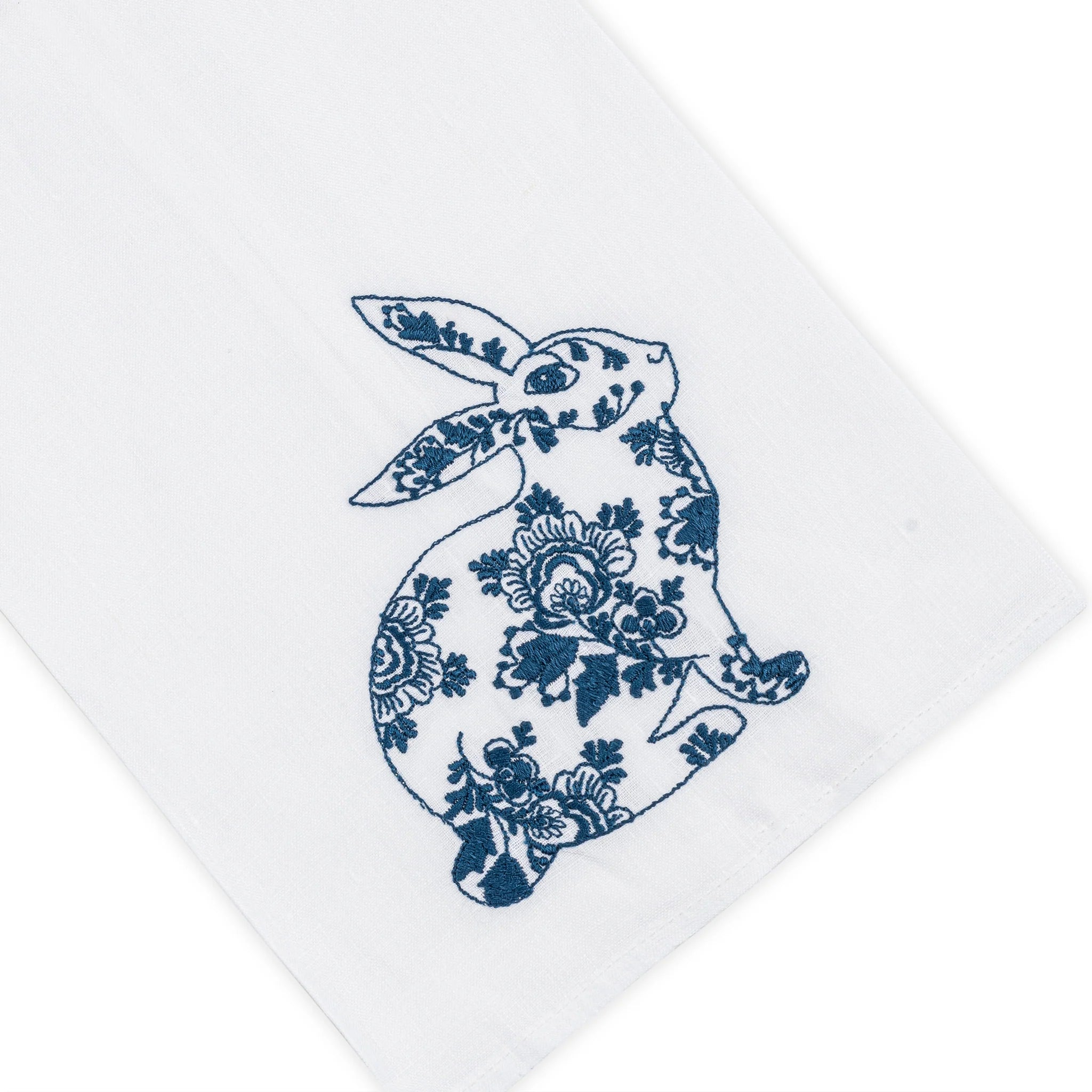 Haute Home Linens Porcelain Bunny Tip Towel - Blue