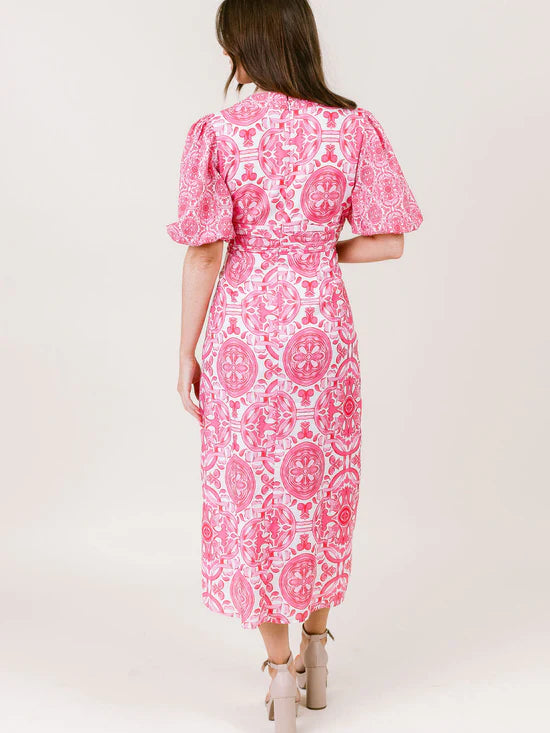 LaRoque Josie Dress - Pink Trellis