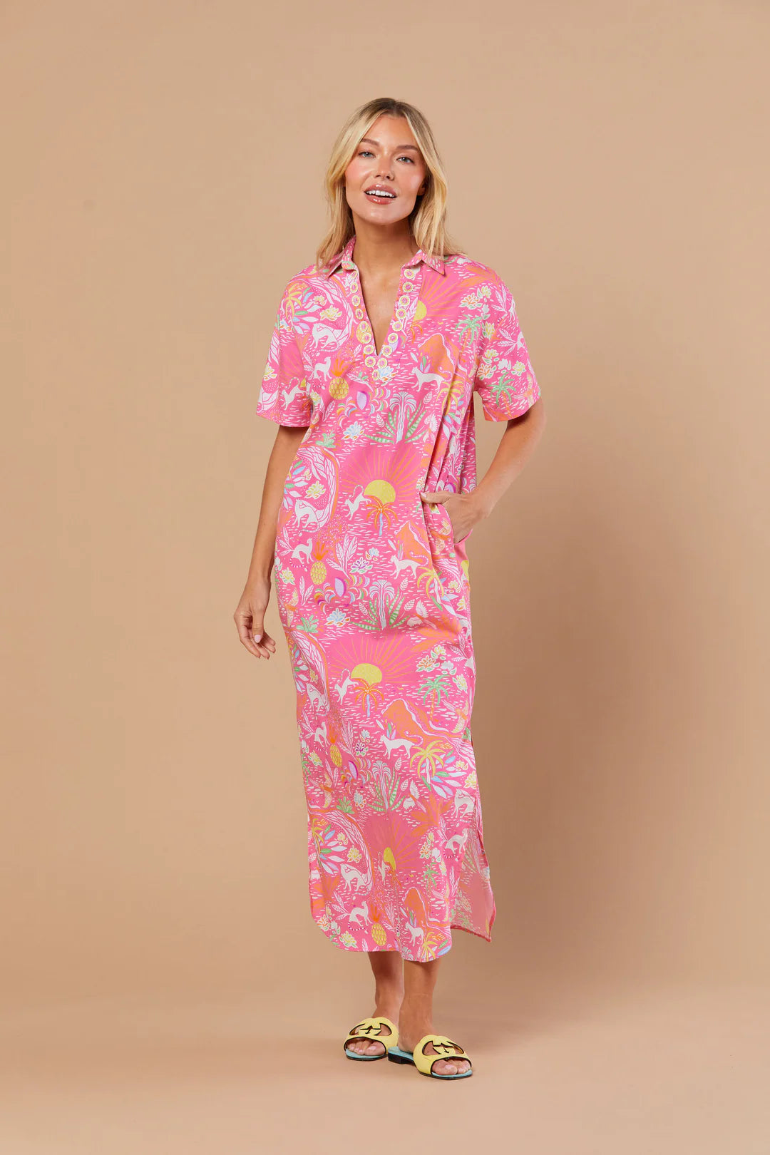 Sheridan French Reese Dress - Whimsical Island Sunrise