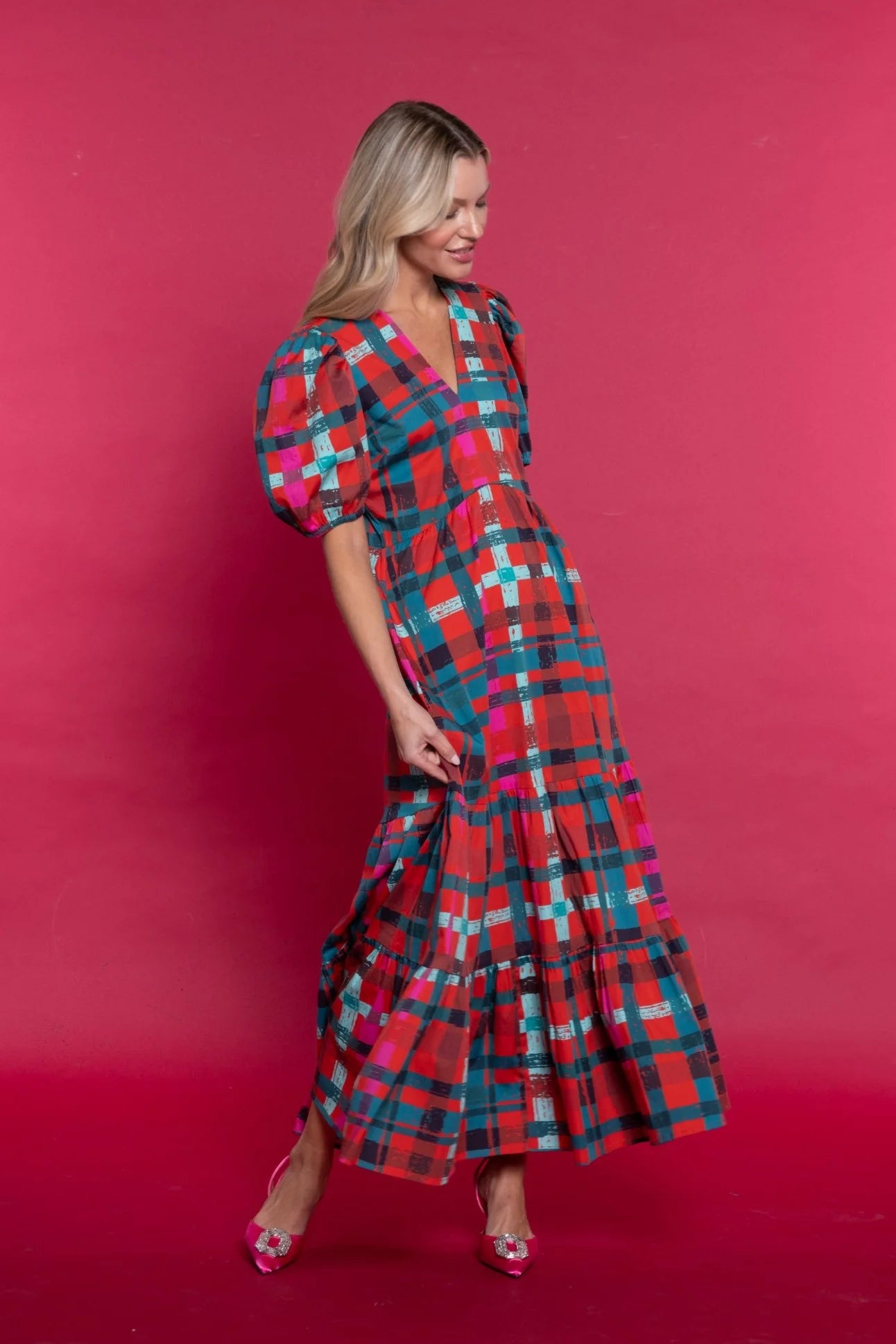 Sheridan French Margot Dress - Poinsettia Tartan