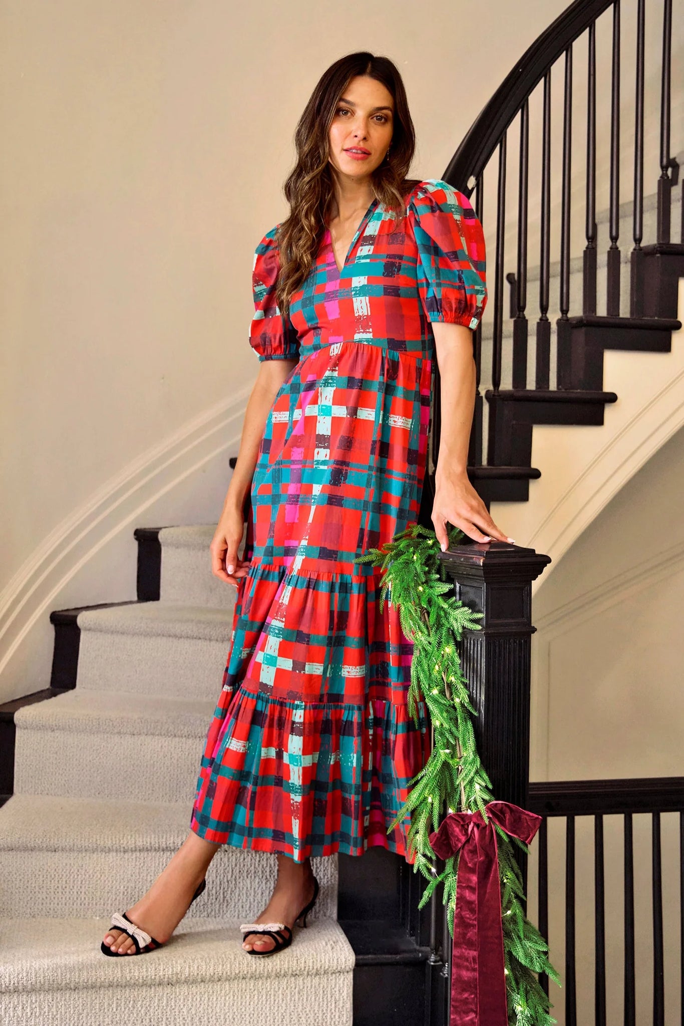 Sheridan French Margot Dress - Poinsettia Tartan