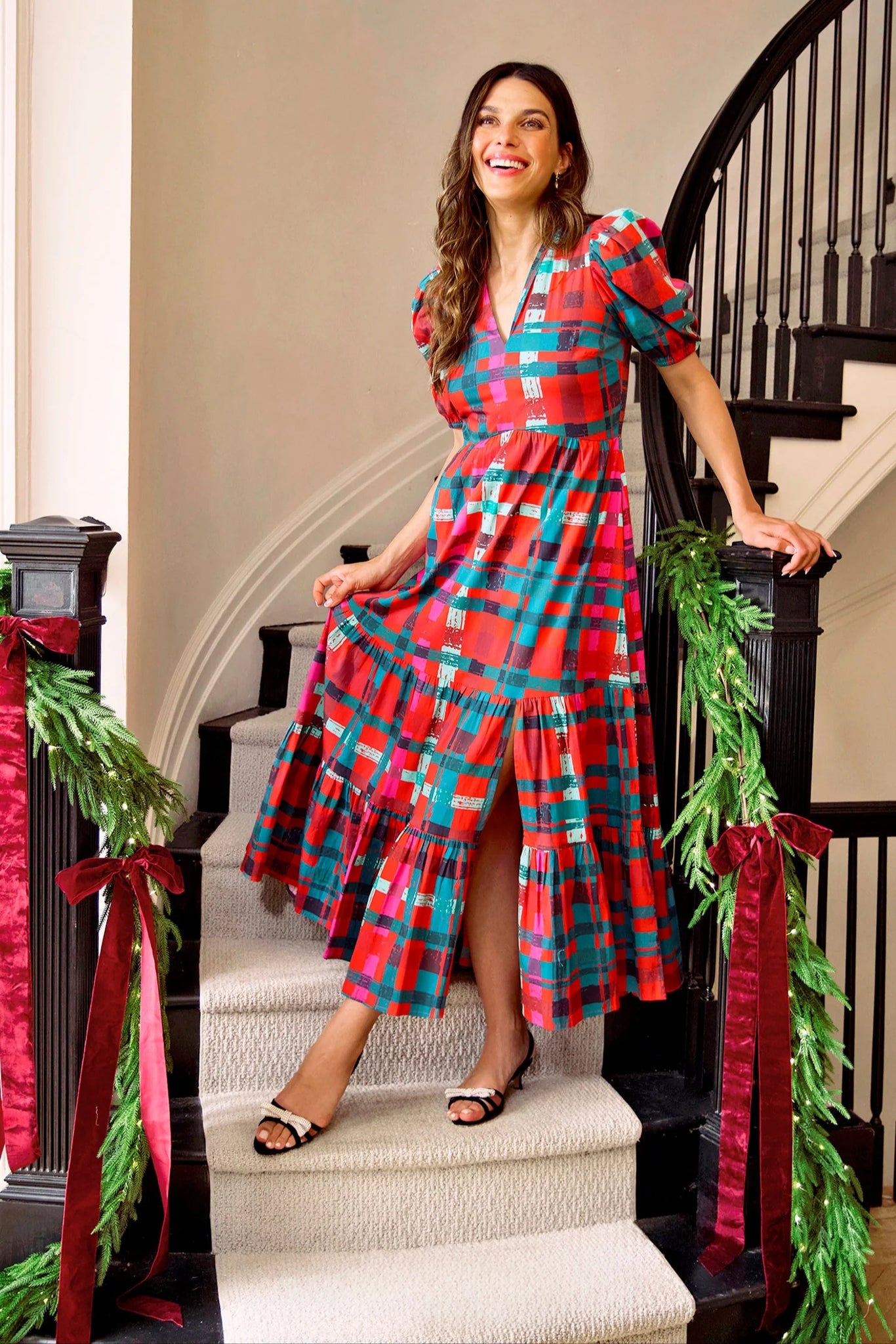 Sheridan French Margot Dress - Poinsettia Tartan