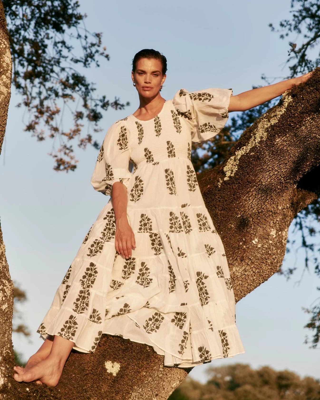 SZ Blockprints Alice Dress - Aneeza Print
