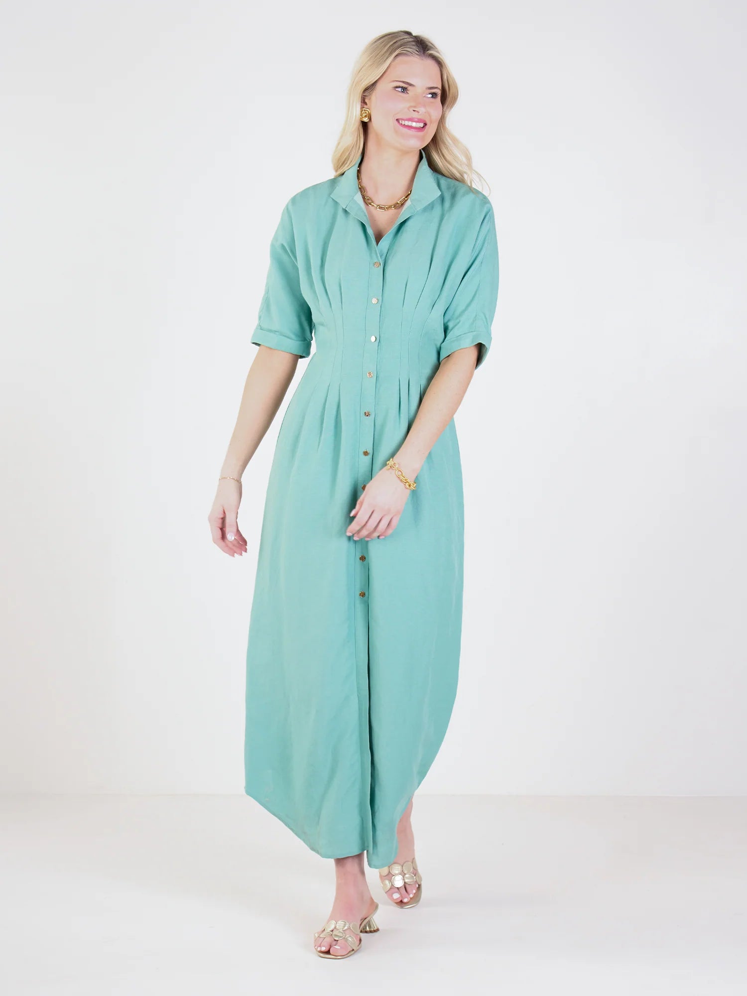 Emily McCarthy Georgia Dress  - Wasabi