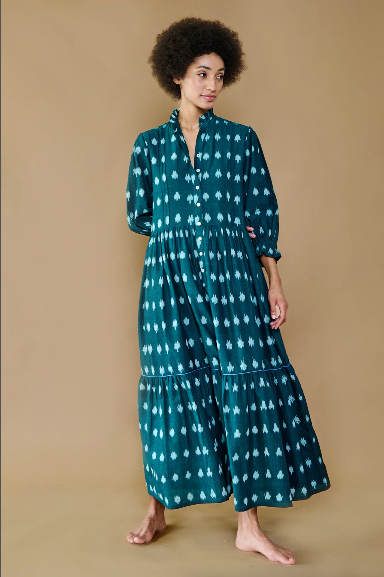 Daydress Colette Dress - Emerald Ikat