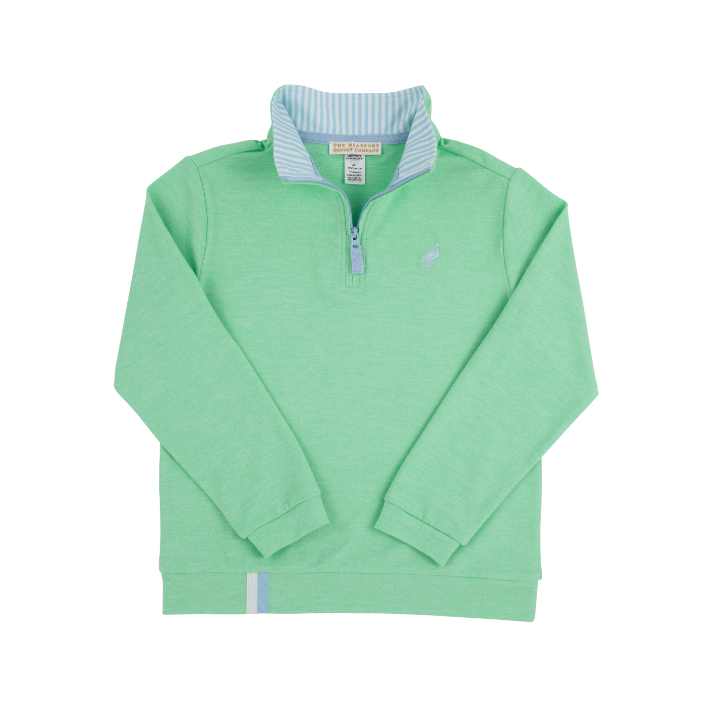 The Beaufort Bonnet Company Prepletic™ Hayword Half Zip - Grace Bay Green/Beale St Blue Stripe