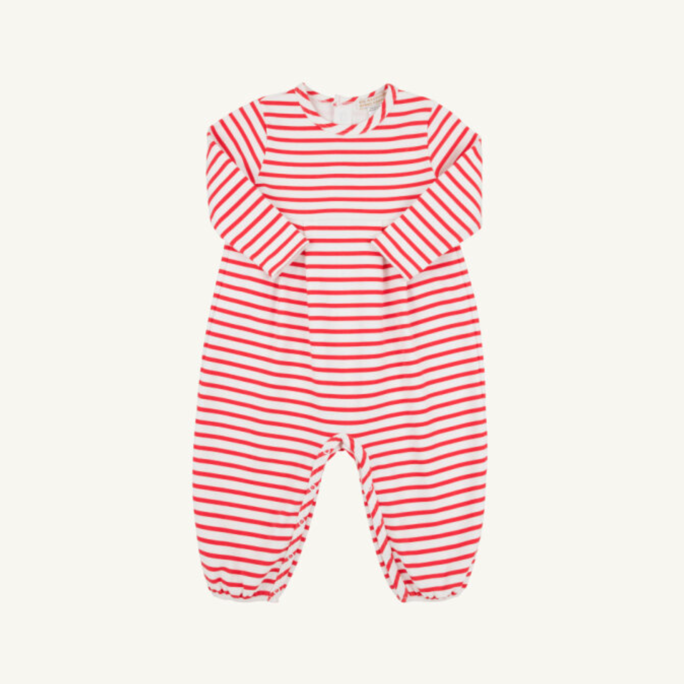 The Beaufort Bonnet Company Long Sleeve Bradford Romper - Richmond Red Stripe