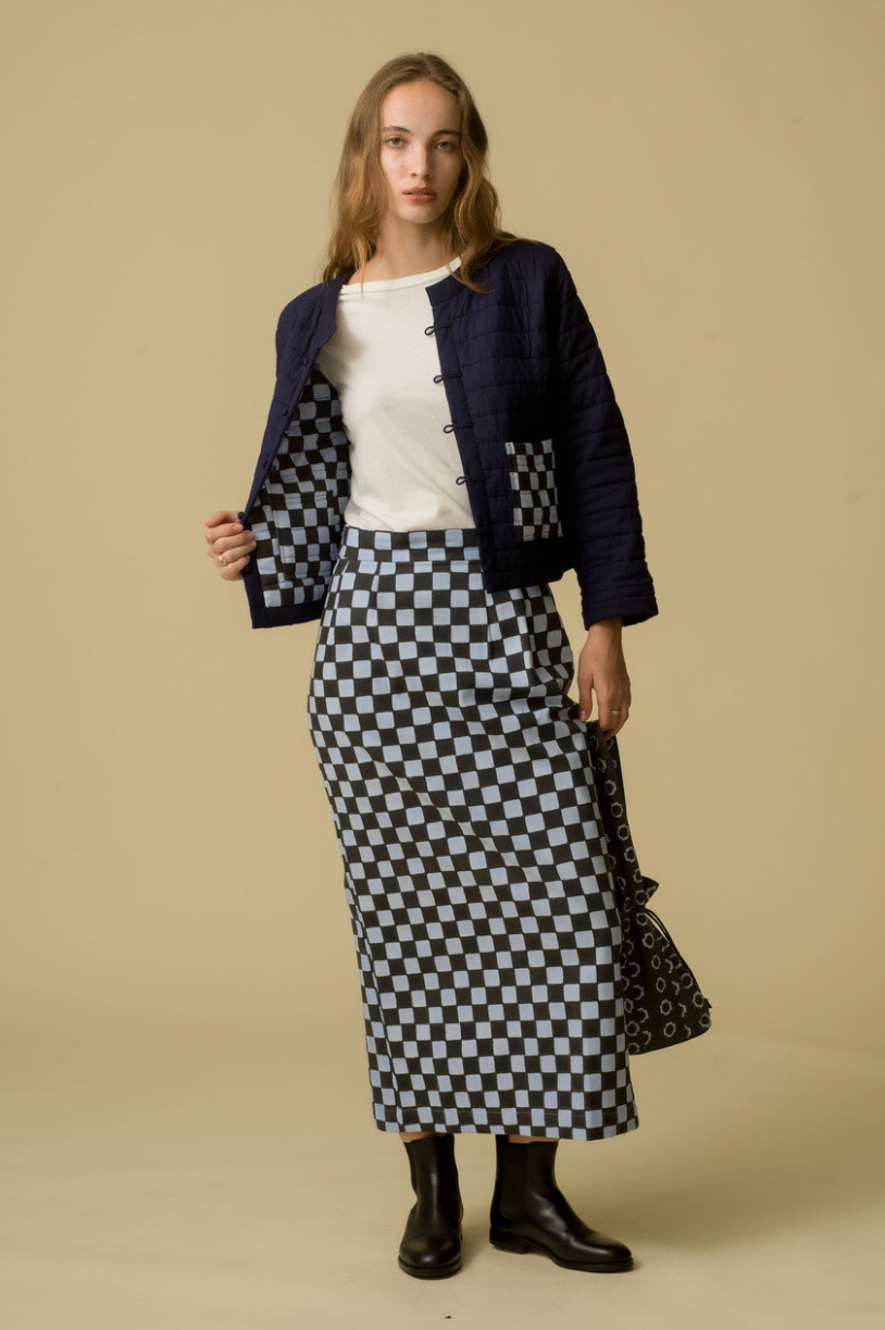 SZ Blockprints Poppy Jacket - Double Check Print