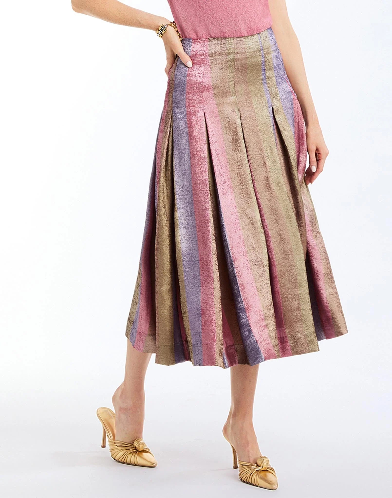 Mestiza Seville Midi Skirt - Disco Stripe