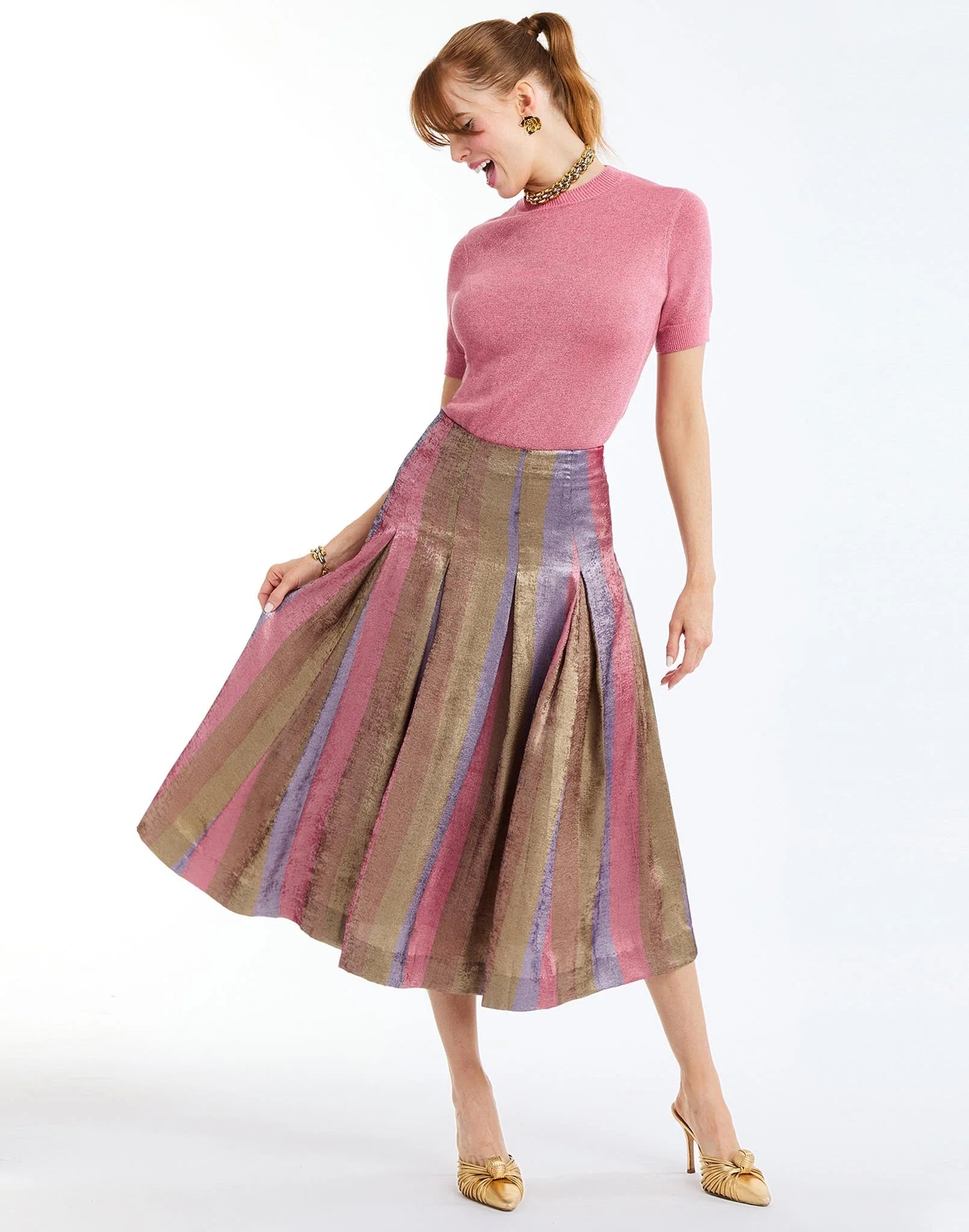 Mestiza Seville Midi Skirt - Disco Stripe