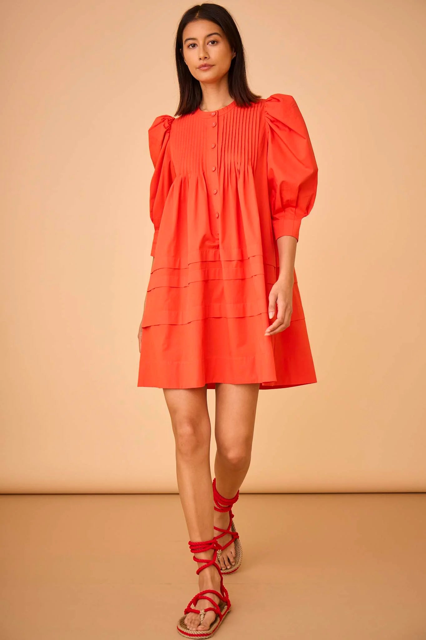 Hunter Bell Sidney Dress - Red Orange