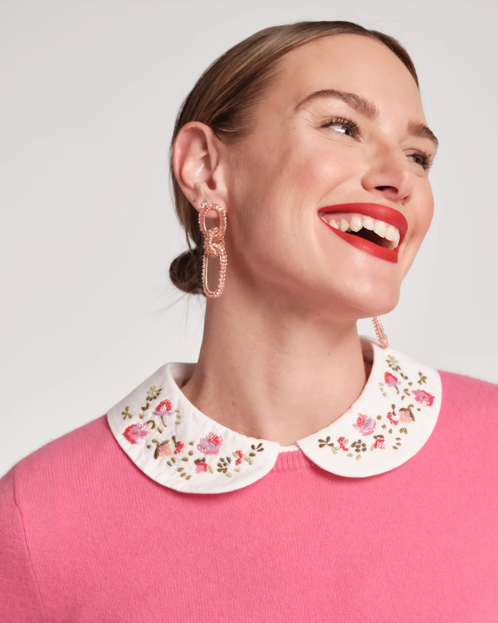 Frances Valentine Louise Floral Embroidered Collar Top