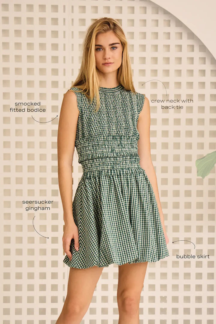 Hunter Bell Anita Dress - Green & White Gingham