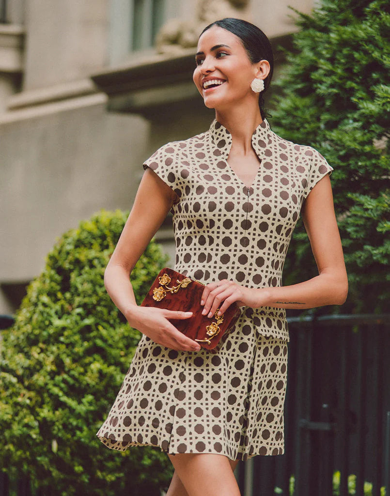 Mestiza Tianna Mini Dress - Solihiya Brown/Ivory