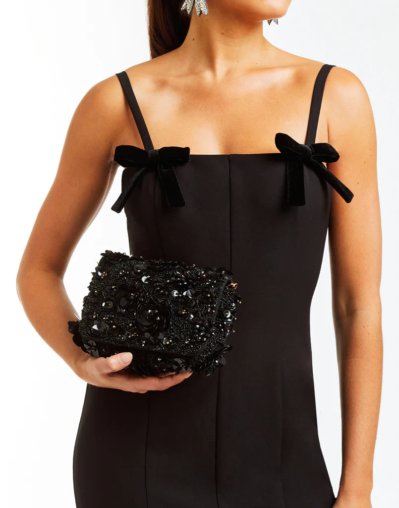 Mestiza Torres Beaded Clutch Bag - Black