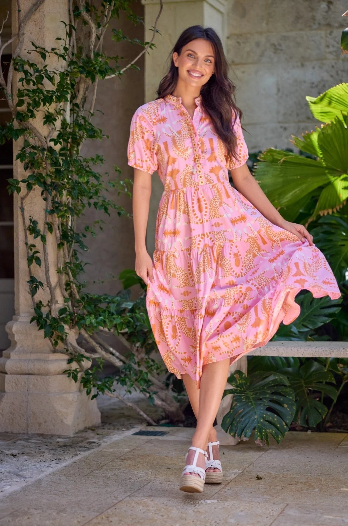 Sheridan French Kimbell Dress - Apricot Prowess