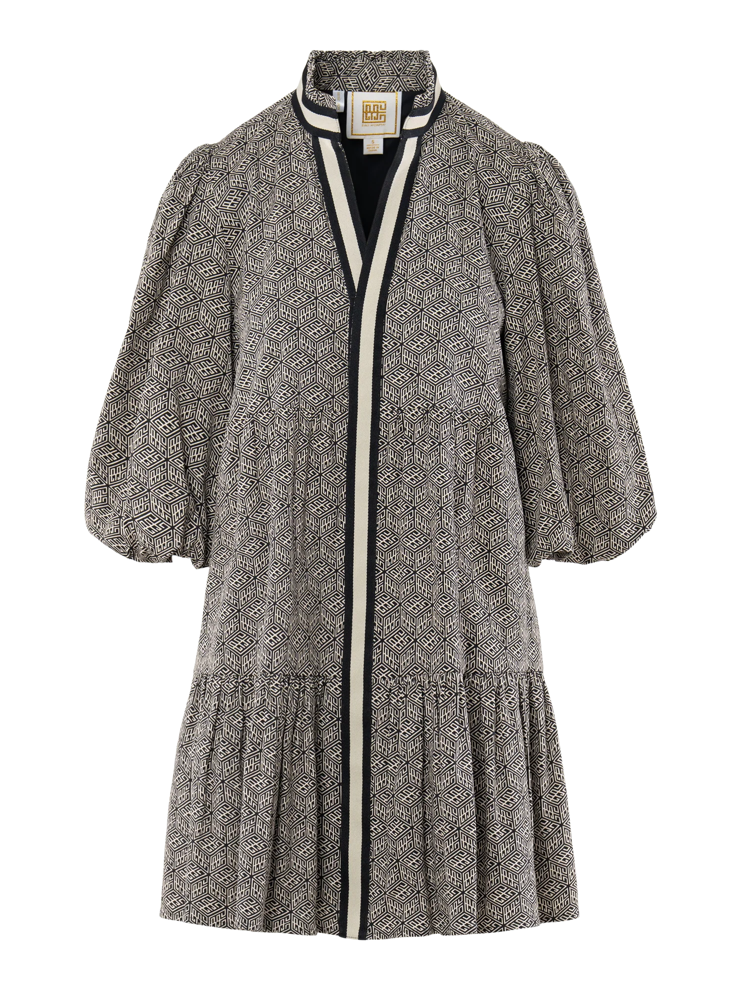 Emily McCarthy Sadie Dress - Black Tonal Monogram