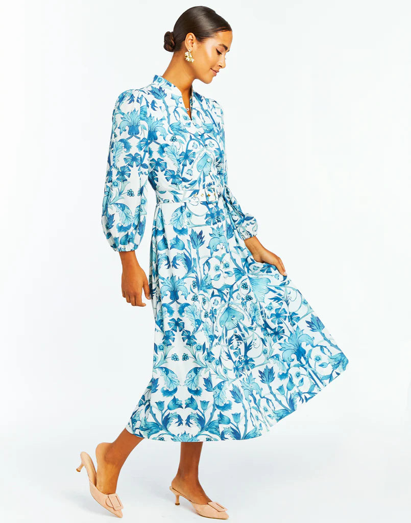 knee length dresses for ladies Nilah Contrast Trim Sleeveless A-Line Midi Dress main image 1