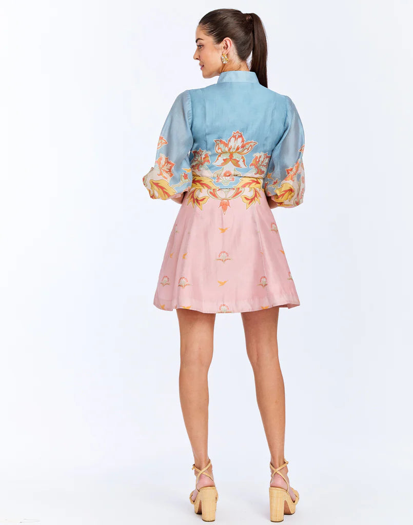 Mestiza Valencia Mini Dress - Pink Blue