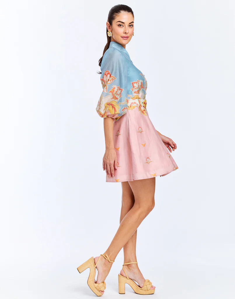 Mestiza Valencia Mini Dress - Pink Blue