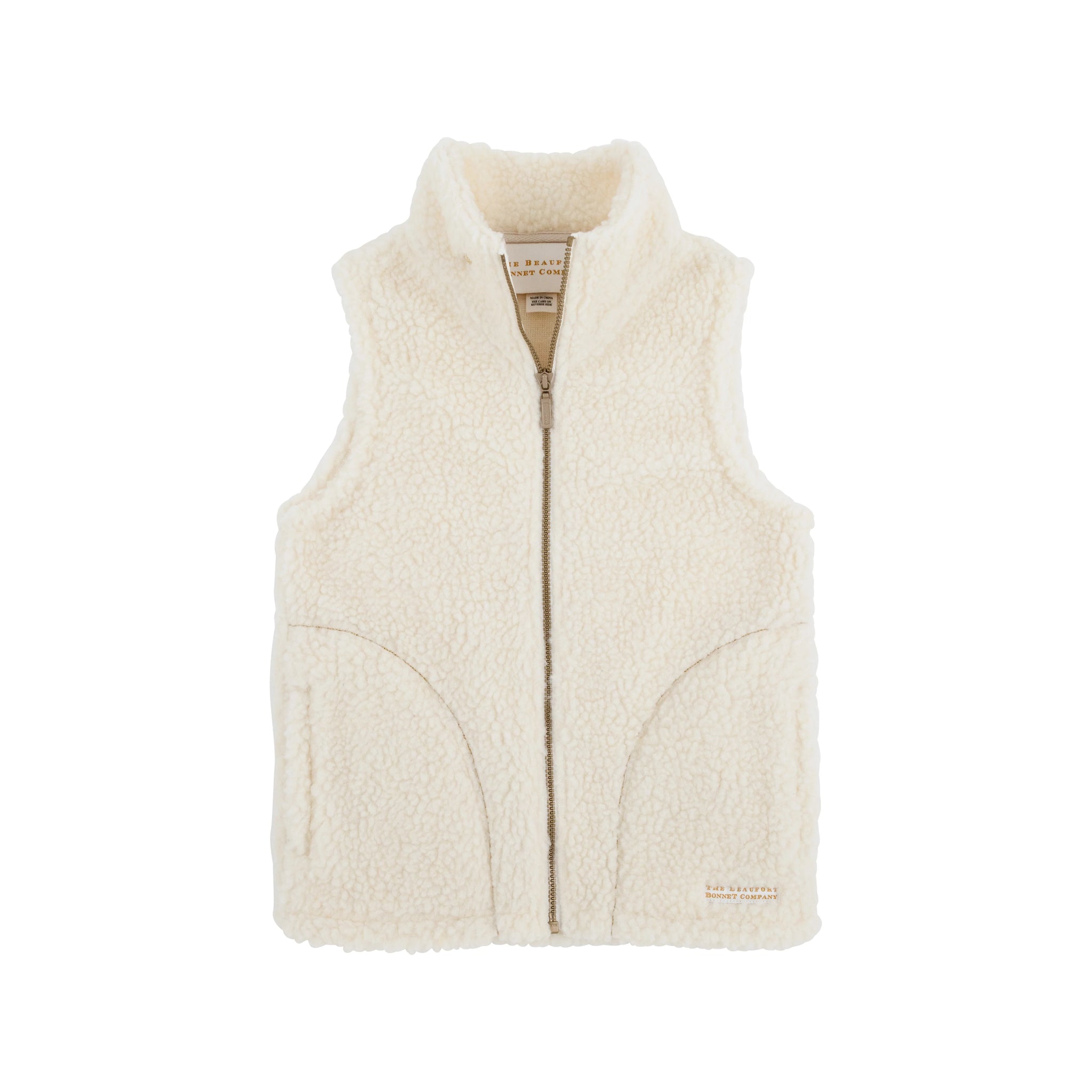 The Beaufort Bonnet Company - Van Camp Vest Sherpa - Palmetto Pearl/Gold