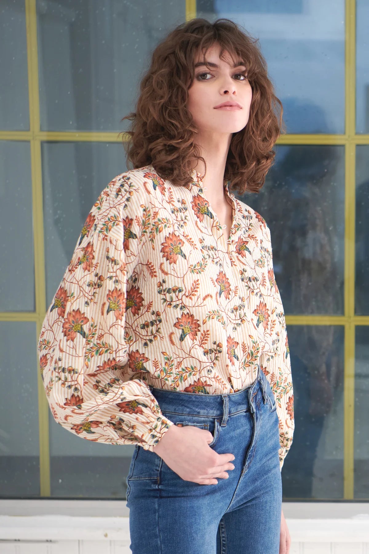 Neve & Noor Posey Shirt - Golden Dahlia