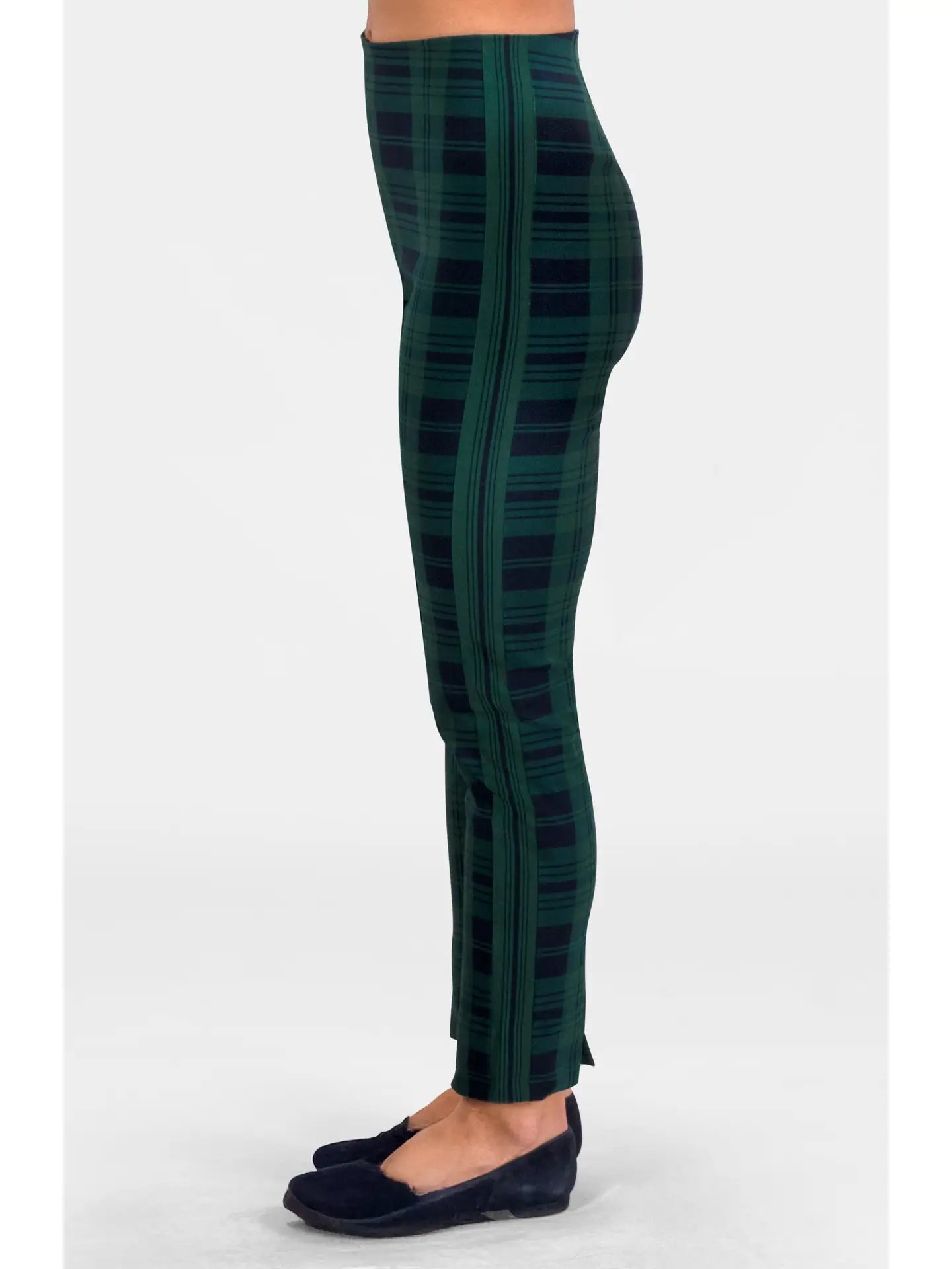 Gretchen Scott Pull On Pants - Black Watch Plaid