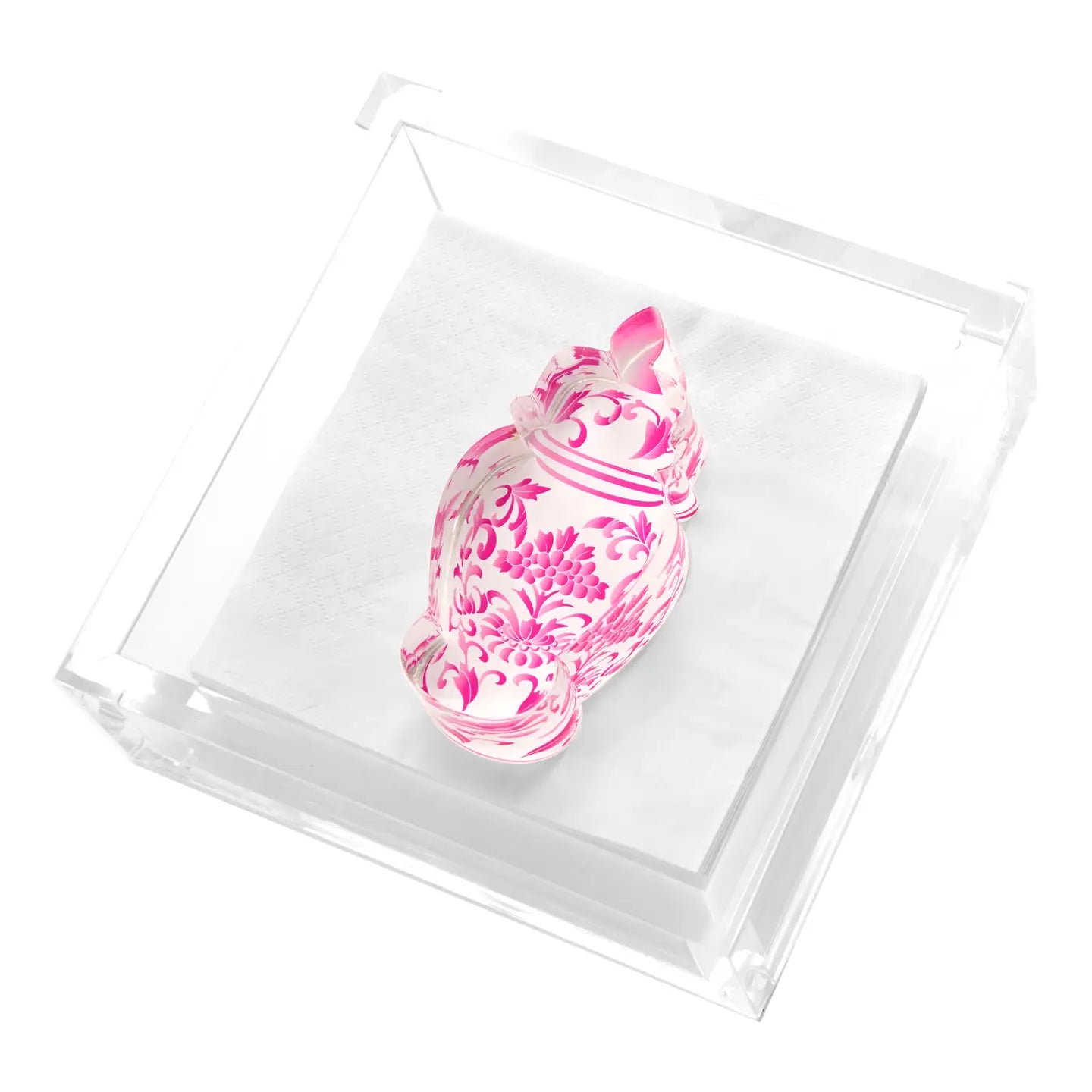 Tara Wilson Designs Cocktail Napkin Holder - Pink Ginger Jar