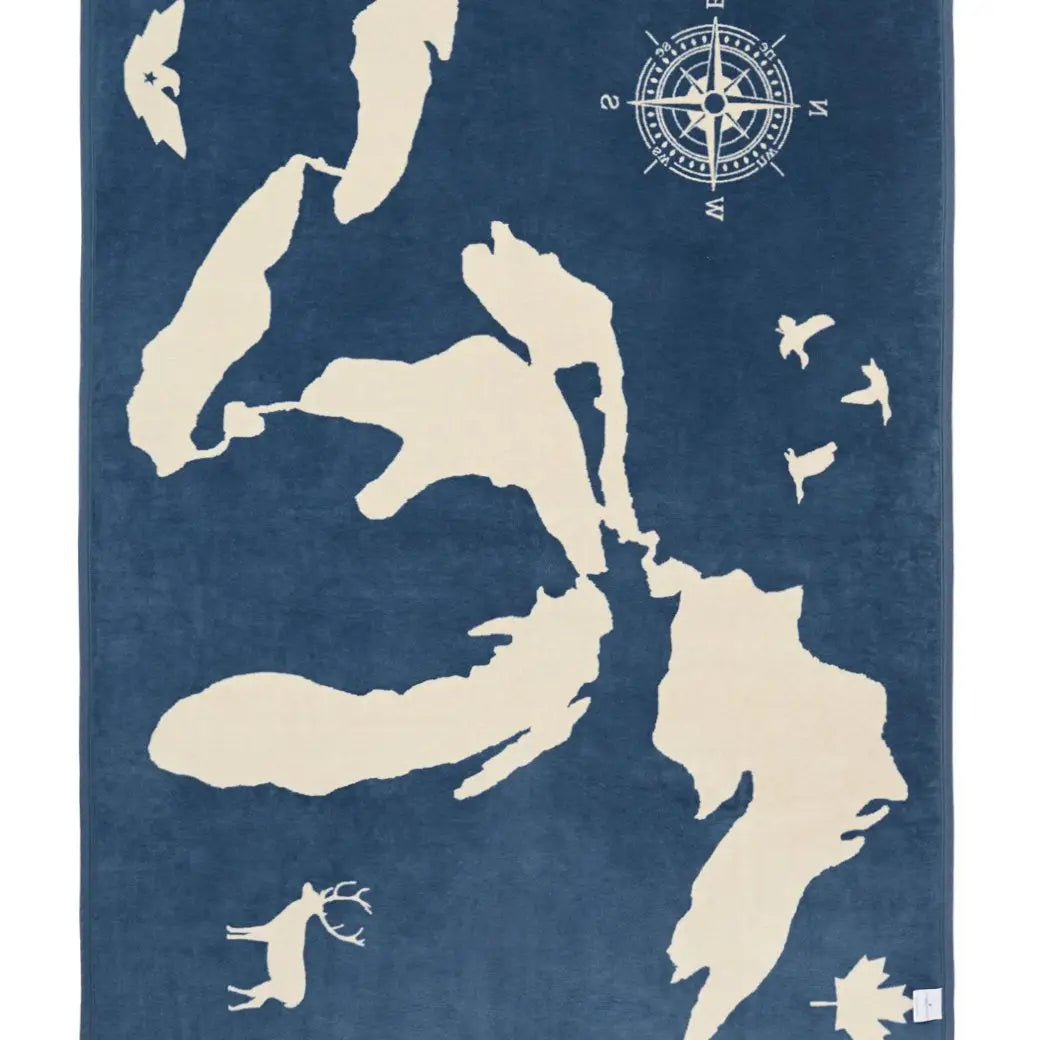 ChappyWrap Great Lakes Map Blanket - Original Size