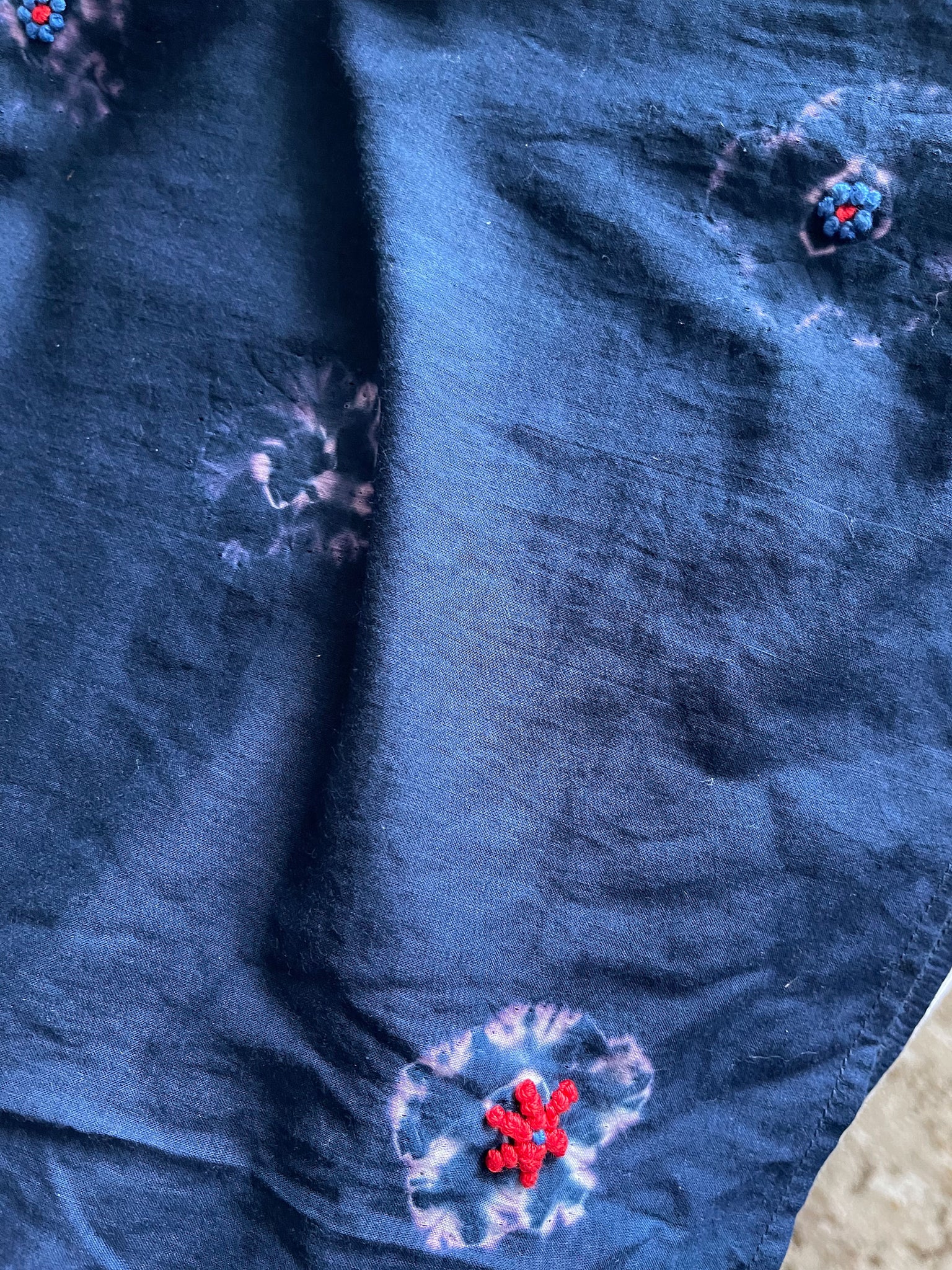 Buggy NYC Zoe Blouse - Navy Shibori Flowers