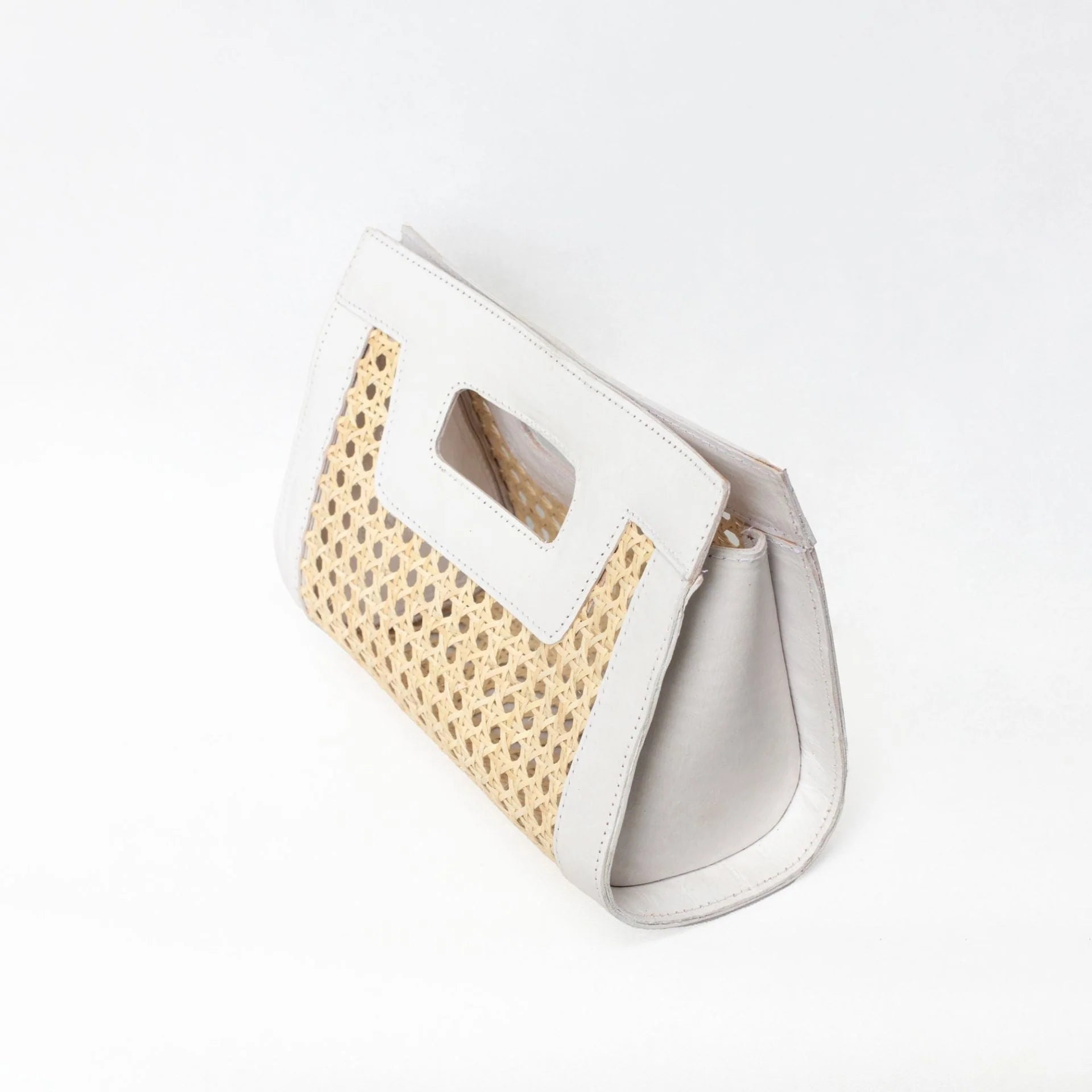 Jelavu Venice Mini Cane Leather Clutch - White