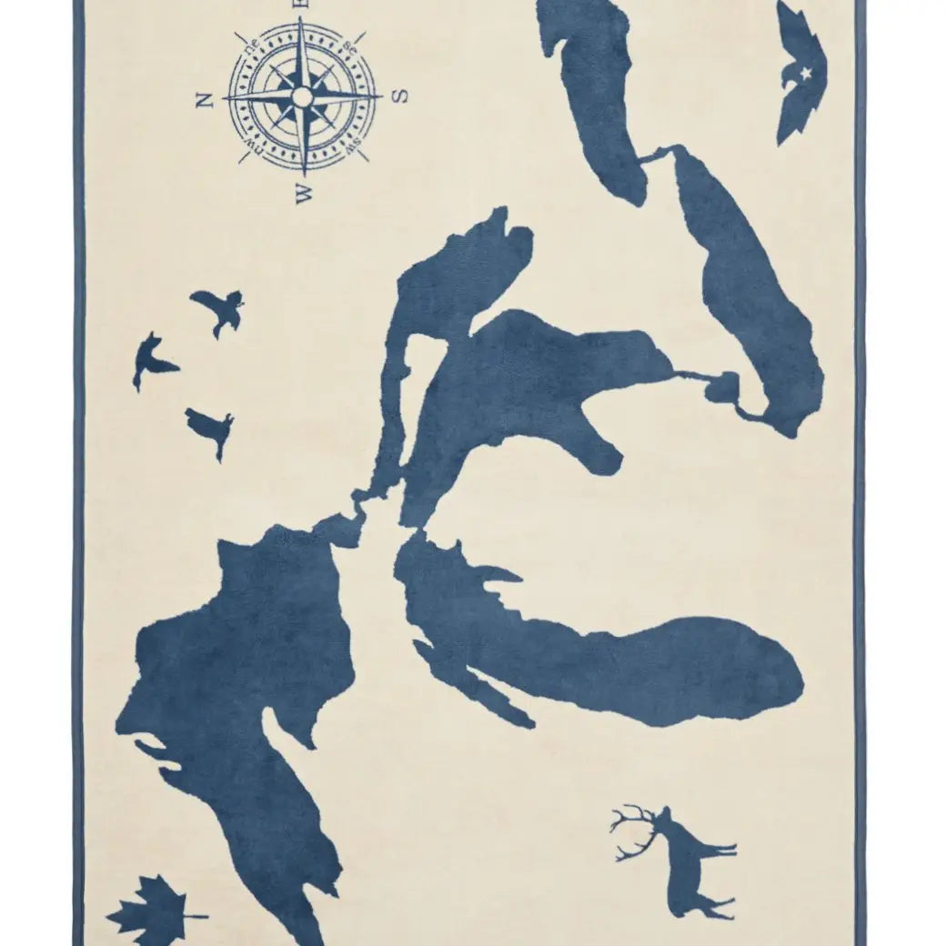 ChappyWrap Great Lakes Map Blanket - Original Size