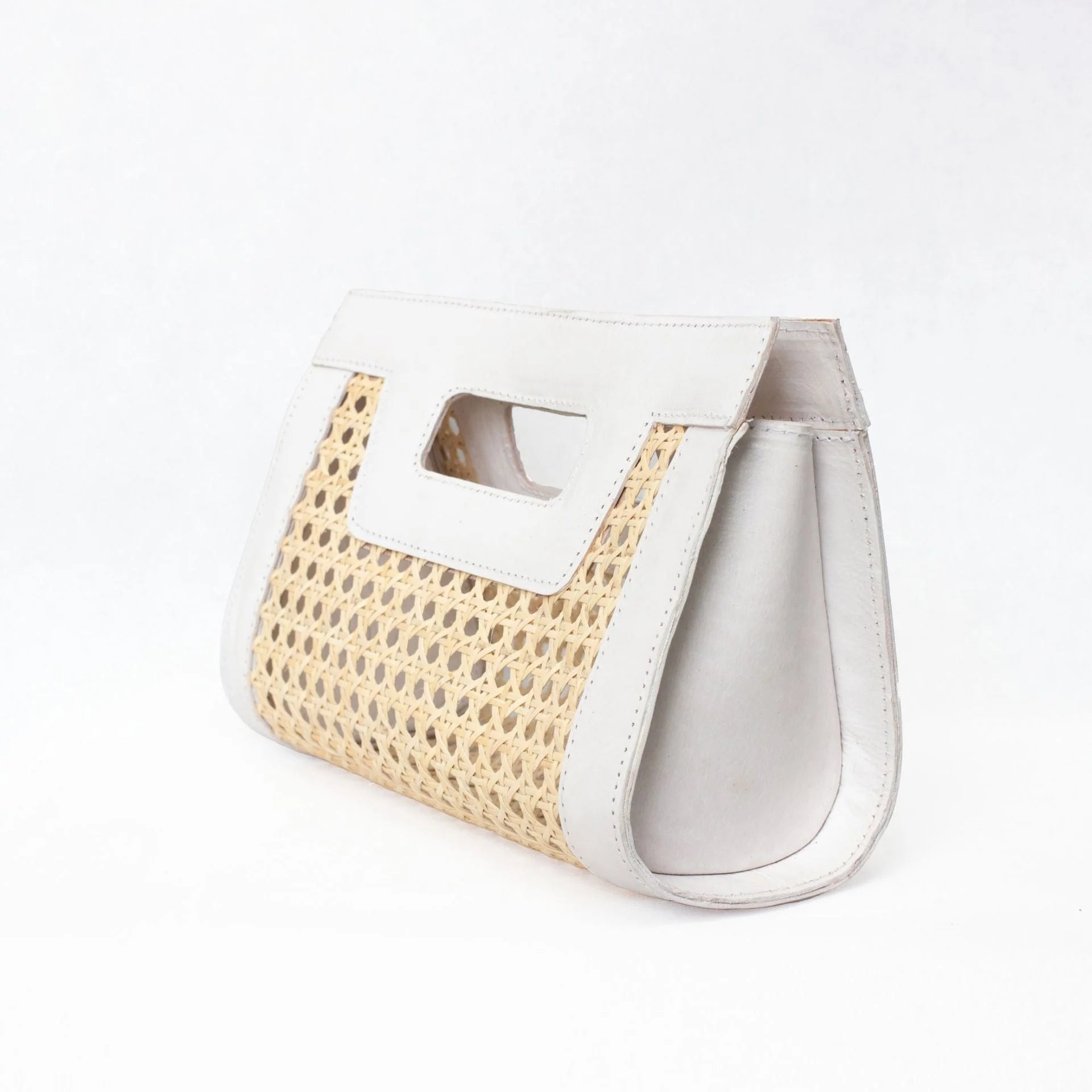 Jelavu Venice Mini Cane Leather Clutch - White