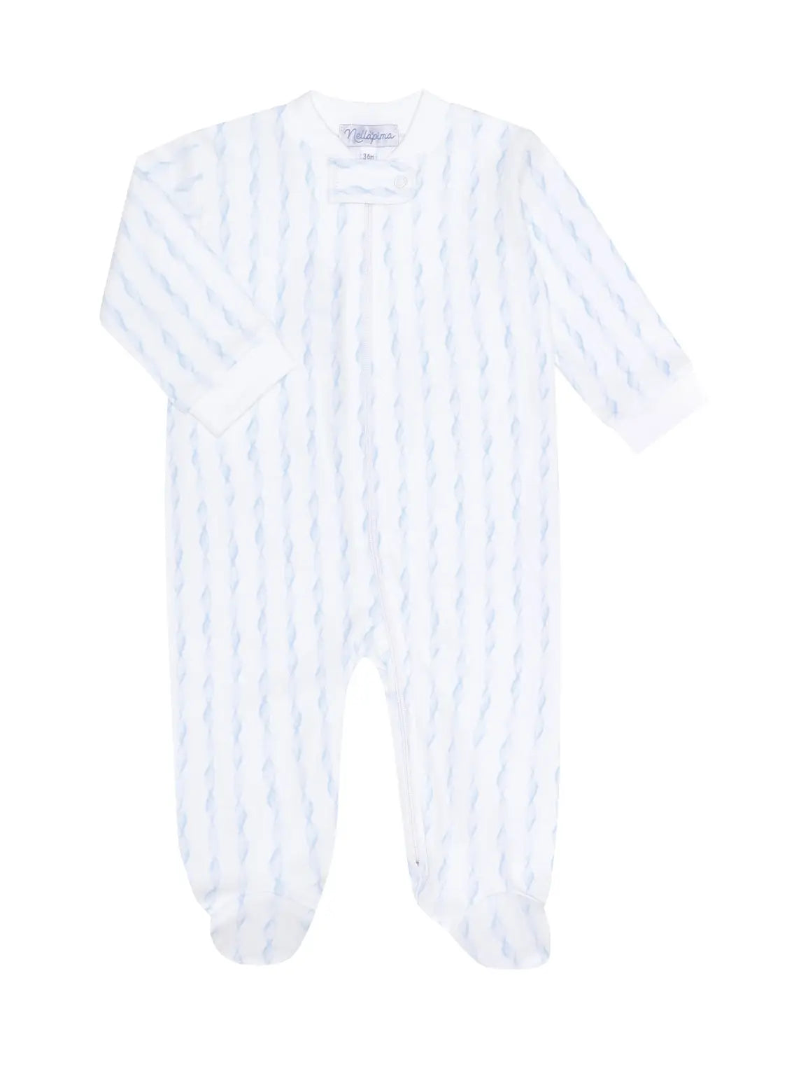 Nellapima Blue Twirls Zipper Footie