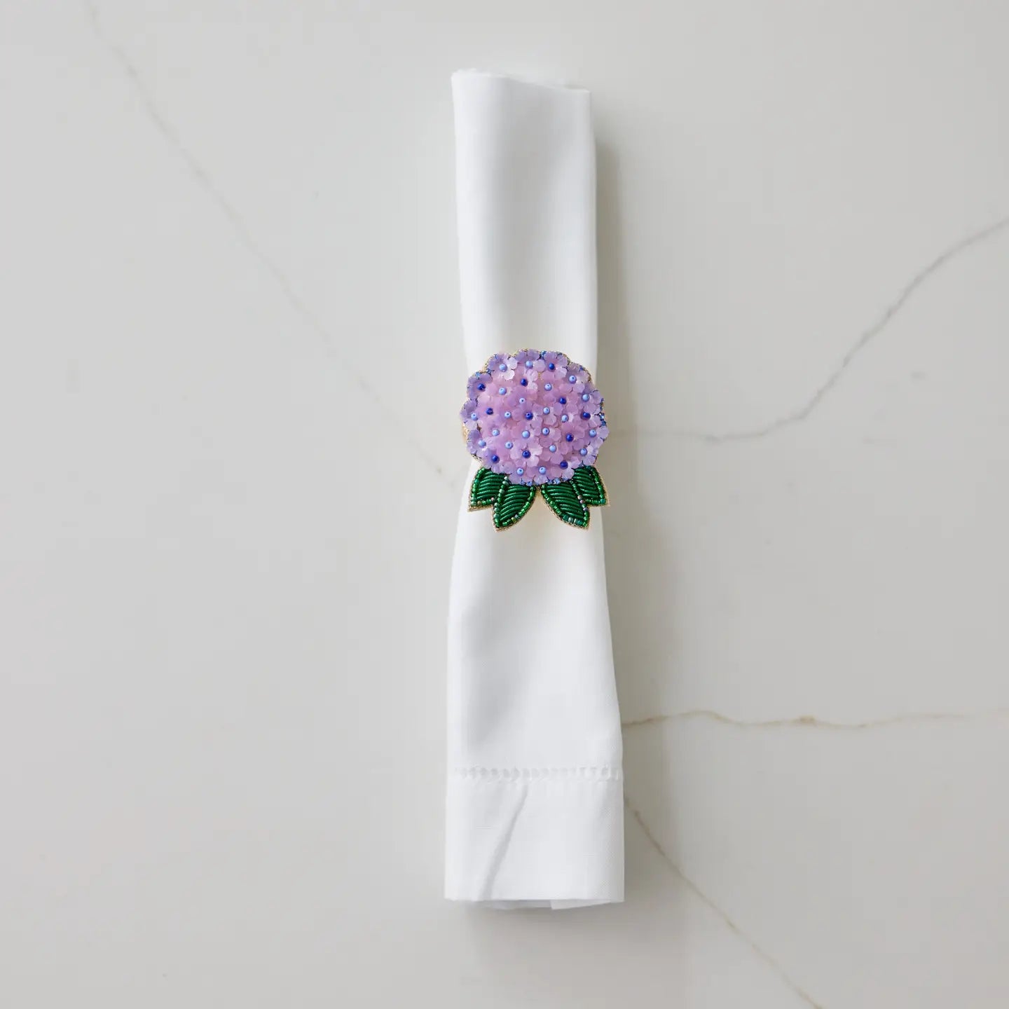 Beth Ladd Collections Lavender Hydrangea Napkin Ring