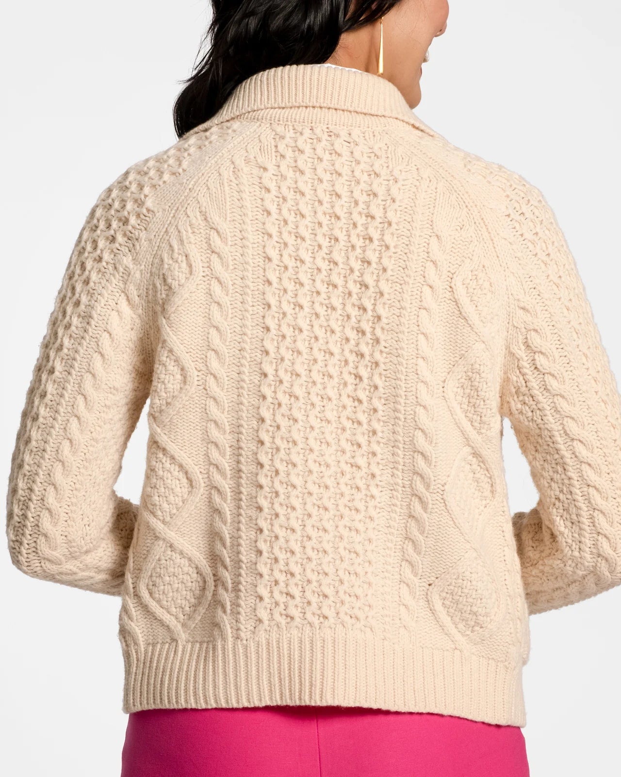 Frances Valentine Fisherman Sweater - Wool Natural