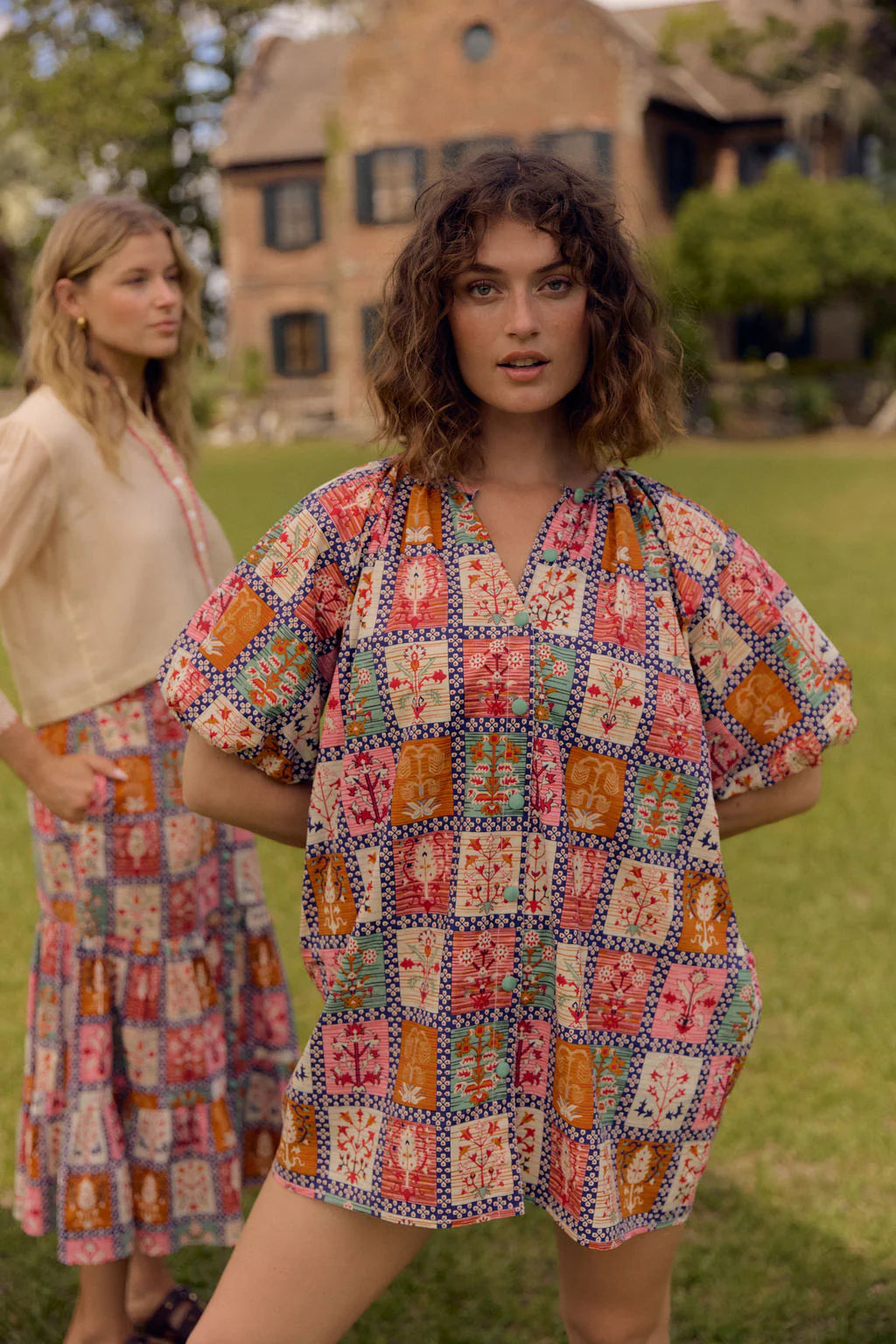 Olivia By Livro Frannie Dress - Harvest Grid – Batik Chicago