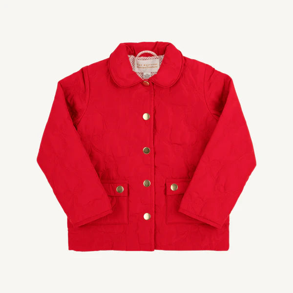 The Beaufort Bonnet Company Kendall Quilted Coat - Richmond Red Bows w/ Richmond Red Micro Dot