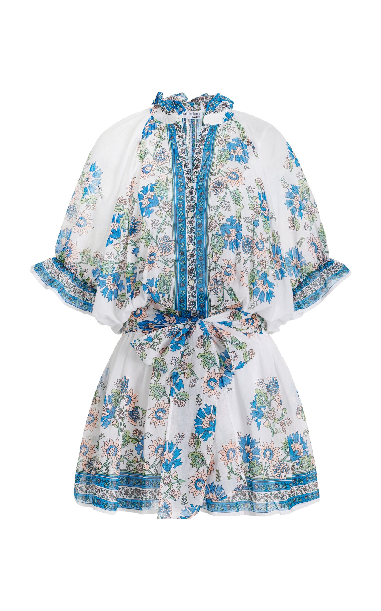 Juliet Dunn Blouson Dress - Rose Border Print