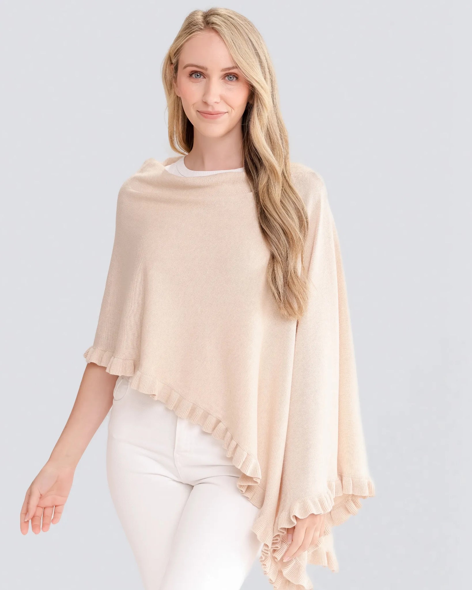 Alashan Cotton Cashmere Ruffle Trim Mini Travel Wrap